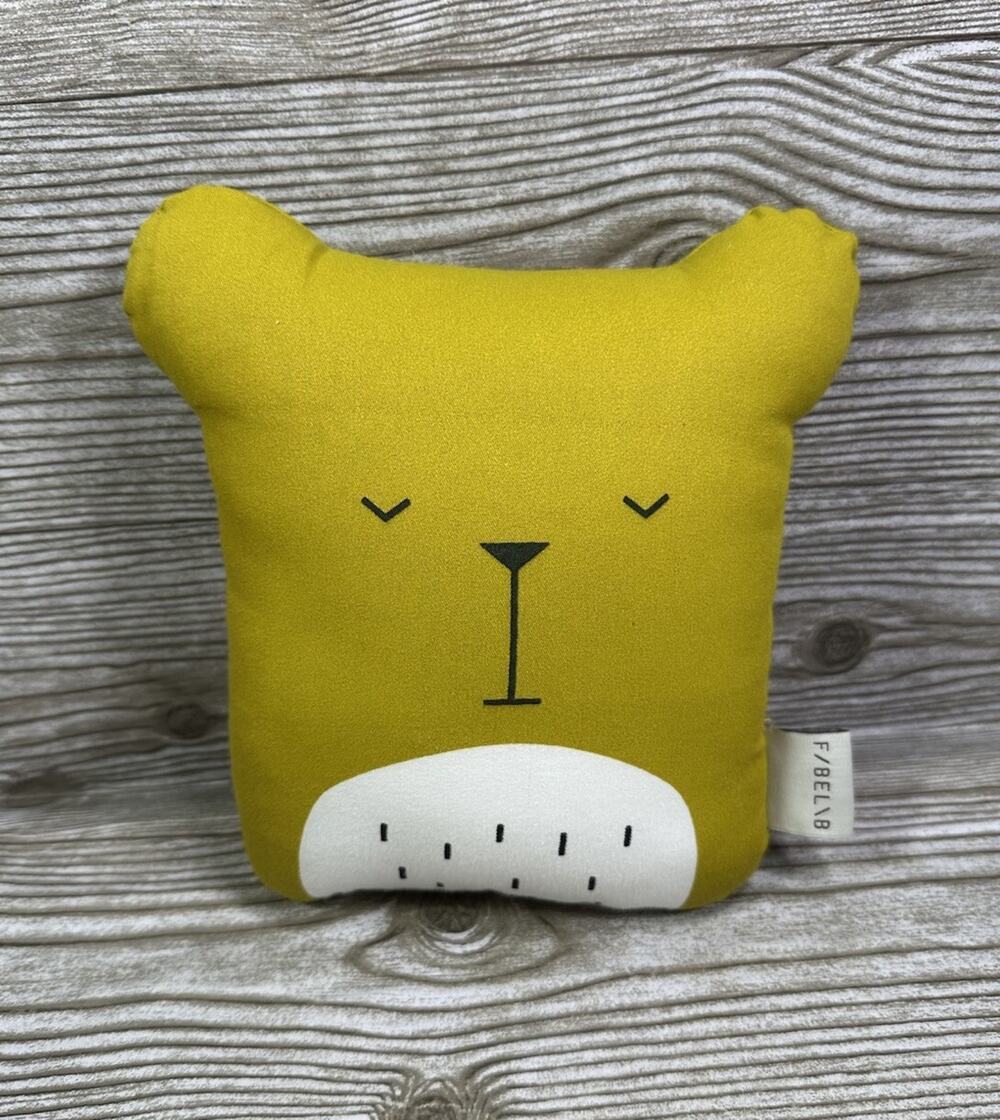 Fabelab Sleeping Bear Organic Cotton Decorative Bear Pillow Plush Soft Lovey Toy